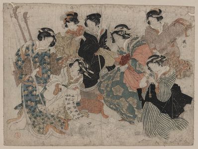 Kubo Shunman: Parody of the seven sages of the bamboo grove. - Library of Congress