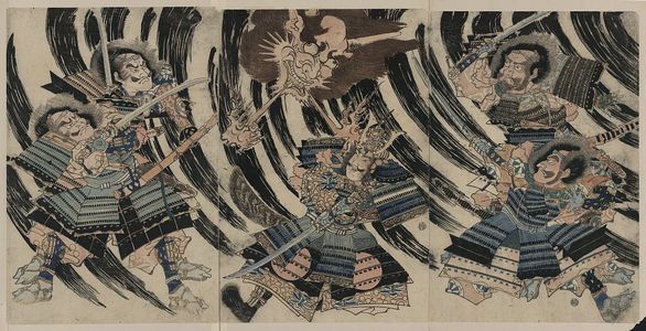 Unknown: Minamoto Yorimitsu (Raikō Sitennō) and the head of the demon Shutendōji. - Library of Congress