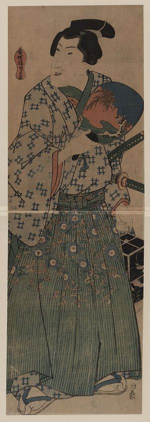 Utagawa Kunisada, 歌川国貞 (Utagawa Kunisada)による浮世絵「Young man holding an insect carrier.」