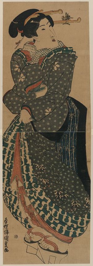 Japanese Print "The geisha Tomimoto." by Utagawa Toyokuni (Utagawa Toyokuni)