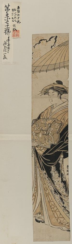 歌川豊国: Oiran parading beneath cherry blossoms. - アメリカ議会図書館