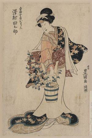 歌川豊国: The actor Sawamura Tanosuke in the role of Yusuke's wife Osen. - アメリカ議会図書館