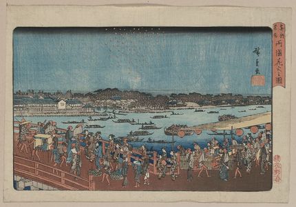 Utagawa Hiroshige: Fireworks at Ryōgoku. - Library of Congress