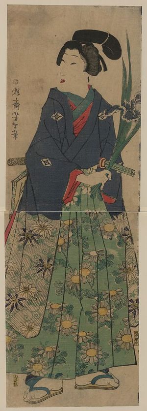Tsukioka Yoshitoshi: Young dandy carrying irises. - Library of Congress