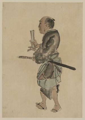 Unknown: [Man with a sword walking toward the left] - Library of Congress