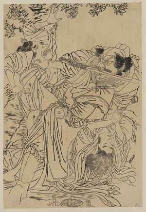 Unknown: [Demon with sword in his mouth upsets tea ceremony] - Library of Congress