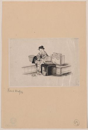 Unknown: [A Japanese woman, with one shoe (geta) off (to operate spinning machine), spinning silk from silkworm cocoons] - Library of Congress