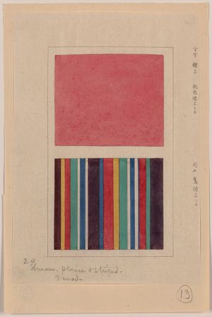 Unknown: [Momoiro shusu (pink satin)] [Shima shusu (striped satin)]. - Library of Congress
