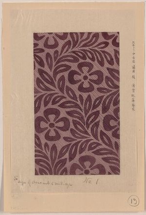 無款: [Textile design with flower motif] - アメリカ議会図書館