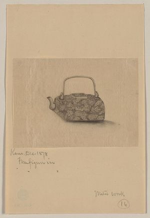 Unknown: [Metal teapot with floral designs] - Library of Congress