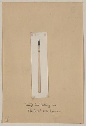 Unknown: Knife for cutting the gold leaf into squares - Library of Congress