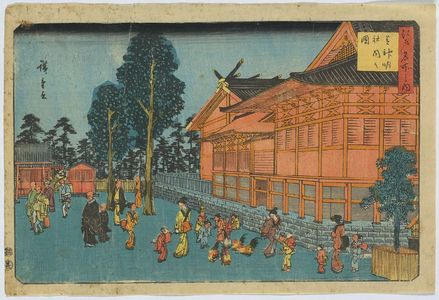歌川広重: Precinct of Shiba Shinmei Shrine. - アメリカ議会図書館