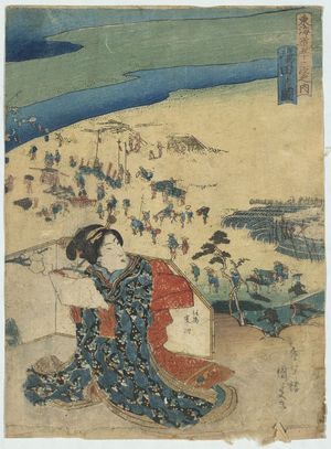 Japanese Print "View of Shimada." by Utagawa Toyokuni (Utagawa Toyokuni)