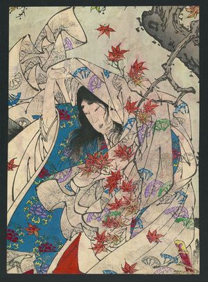Tsukioka Yoshitoshi: Maple leaf gathering. - Library of Congress