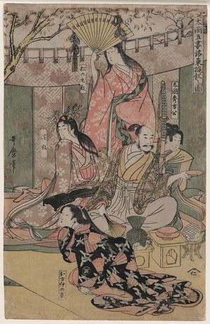 喜多川歌麿: Hideyoshi and his wives. - アメリカ議会図書館