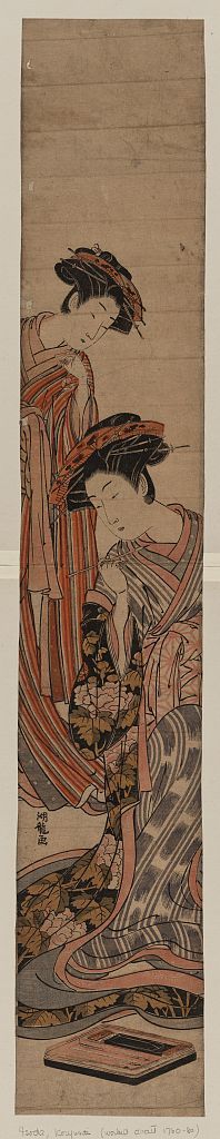 磯田湖龍齋: A courtesan and her apprentice (Shinzo). - アメリカ議会図書館