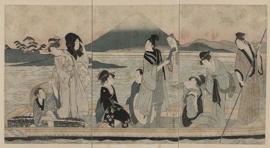 Kitagawa Utamaro: First dream: Fuji, hawks, and eggplants. - Library of Congress
