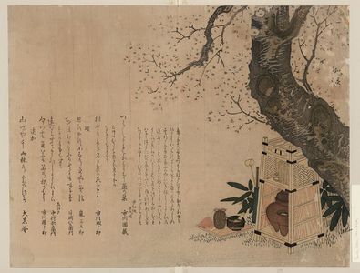 Niwa Tōkei: Utensils for picnic tea ceremony. - Library of Congress