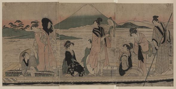 Kitagawa Utamaro: First dream: fuji, hawks, and eggplants. - Library of Congress