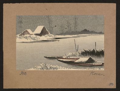 Uehara Konen: Ferryboats in snow. - アメリカ議会図書館