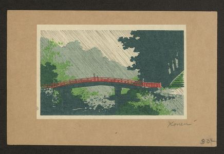 Uehara Konen: Rain over sacred bridge (shinkyō). - アメリカ議会図書館