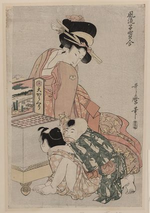 Kitagawa Utamaro: Viewing a peep box show. - Library of Congress