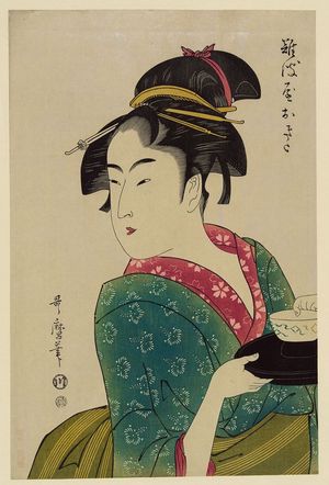 喜多川歌麿: Okita of Naniwa-ya. - アメリカ議会図書館
