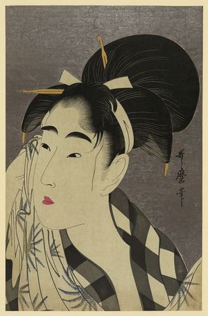 Kitagawa Utamaro: Woman wiping sweat. - Library of Congress