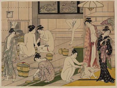 Torii Kiyonaga: Bathhouse women diptych. - Library of Congress