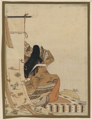細田栄之: Back view of a noblewoman. - アメリカ議会図書館
