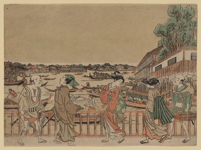 歌川豊春: A view of Nakazu. - アメリカ議会図書館