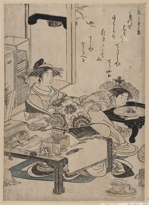 Santō Kyōden: The courtesan Chōzan of Chōji-ya. - Library of Congress