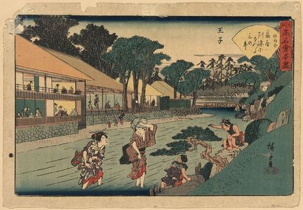 Utagawa Hiroshige: The tea house Ōgi-ya at Ōji. - Library of Congress