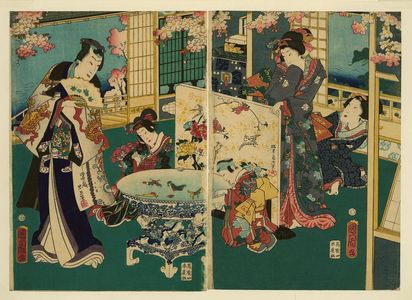 Toyohara Kunichika: Flower performance. - Library of Congress