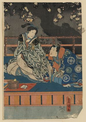 Utagawa Toyokuni I: Mitsūji preparing tea. - Library of Congress