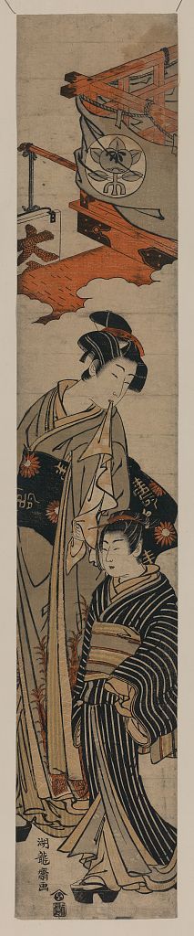 Isoda Koryusai: Two future actors before the Ichimura-za Theater. - Library of Congress