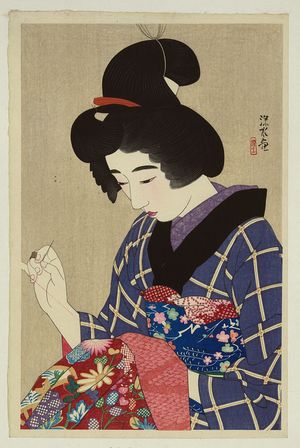 Ito Shinsui: Sewing. - Library of Congress