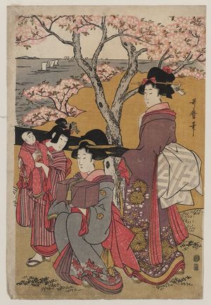 Kitagawa Utamaro: Cherry-viewing at Gotenyama. - Library of Congress