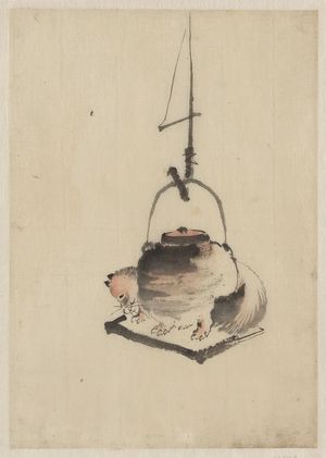 Katsushika Hokusai: Badger tea kettle. - Library of Congress