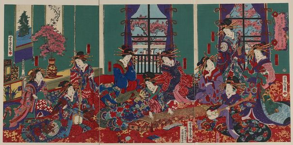 Utagawa Yoshitora: The house of Kinpeiro in New Yoshiwara. - Library of Congress