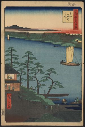 Utagawa Hiroshige: Niishuku ferry. - Library of Congress