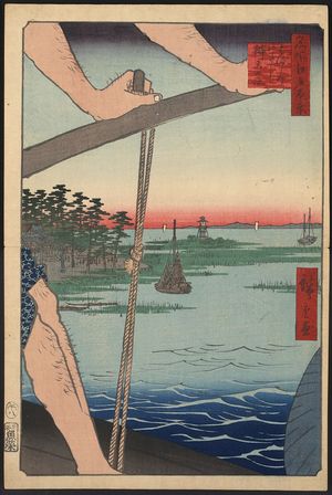 Utagawa Hiroshige: Haneda ferry and Benten shrine. - Library of Congress