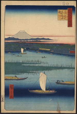 Ando Hiroshige, 歌川広重 (Andō Hiroshige)による浮世絵「Mitsumata wakarenofuchi」