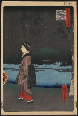 Utagawa Hiroshige: Night View of Matsuchiyama and San'ya Canal. - Library of Congress