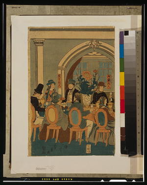 Utagawa Yoshikazu: Banquet of five nations [Yokohama club]. - Library of Congress