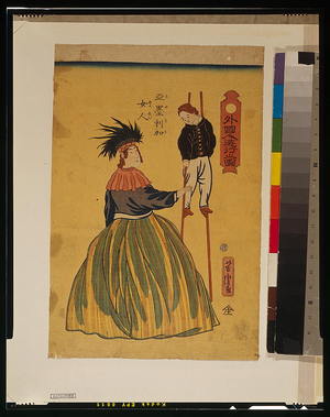 Utagawa Yoshitora: Amusements of foreigners - American woman. - Library of Congress