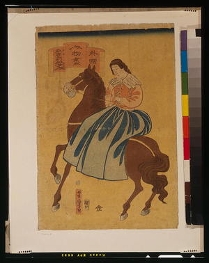 Utagawa Yoshitora: People from foreign lands - American woman. - Library of Congress