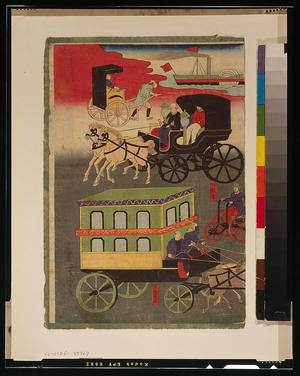 Utagawa Yoshitora: Vehicular traffic in Tokyo. - Library of Congress