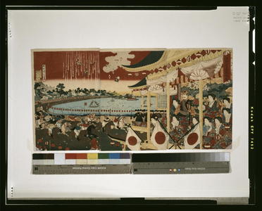 Toyohara Chikanobu: Horse race in Ueno Park. - Library of Congress