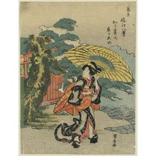 Utagawa Kuniyasu, 歌川国安 (Utagawa Kuniyasu)による浮世絵「Evening rain at Karasaki.」